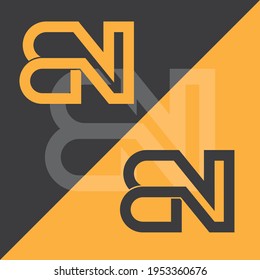 Alphabet letters monogram icon logo of BN