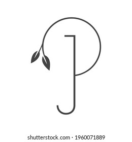 Alphabet letters monogram icon logo of JP
