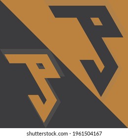 Alphabet letters monogram icon logo of JP PJ
