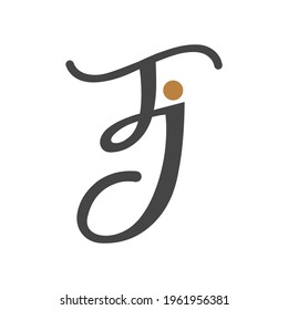 Alphabet letters monogram icon logo of TJ JT