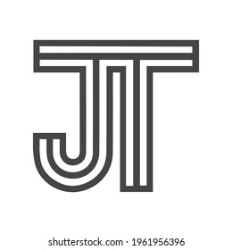 Alphabet letters monogram icon logo of TJ JT