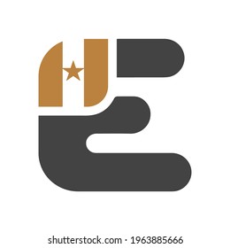 Alphabet letters monogram icon logo of EH HE