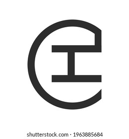 Alphabet letters monogram icon logo of EH HE