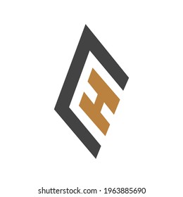Alphabet letters monogram icon logo of EH HE