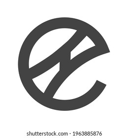 Alphabet letters monogram icon logo of EH HE