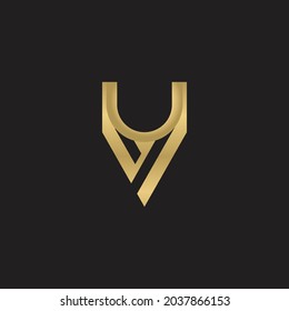Alphabet letters monogram icon logo of YU UY