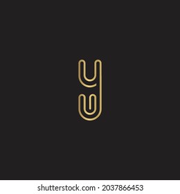Letras de alfabeto logotipo del icono del monograma YU UY