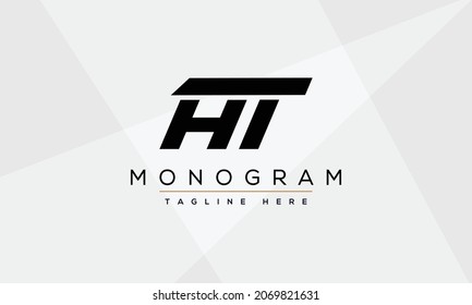 Letras alfabéticas logotipo de icono de monograma HT o AT