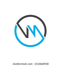 Letras alfabéticas logotipo de icono de monograma VM o MV