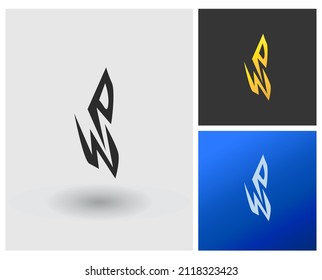 letras alfabéticas logotipo de icono de monograma PW