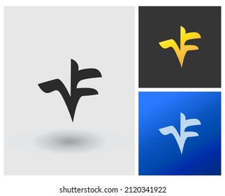 alphabet letters monogram icon logo VF