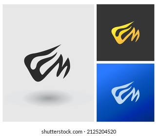 letras alfabéticas logotipo de icono de monograma EM FM