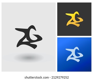 alphabet letters monogram icon logo ZG