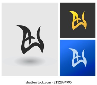 alphabet letters monogram icon logo AW
