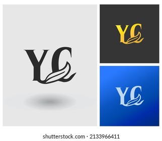 alphabet letters monogram icon logo YC