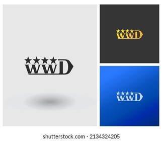 letras del alfabeto logotipo del icono del monograma WWD