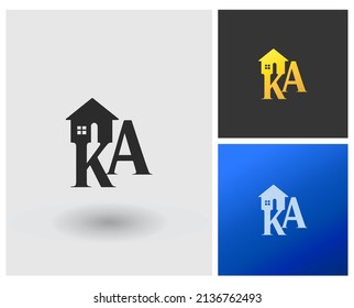 alphabet letters monogram icon logo KA