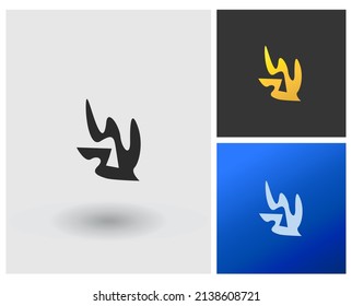 Monogramm-Logo für Buchstaben des Alphabets ZW