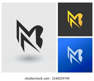 logotipo del icono del monograma letras del alfabeto MB
