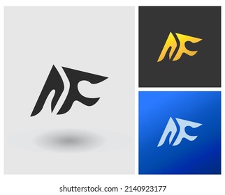 alphabet letters monogram icon logo AF NF
