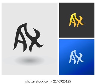 alphabet letters monogram icon logo AX