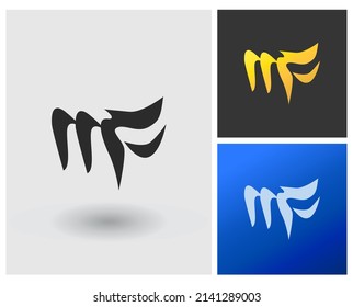 Monogramm-Logo für Buchstaben des Alphabets MF