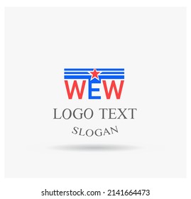 letras del alfabeto logotipo de icono de monograma WEW