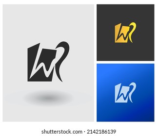 alphabet letters monogram icon logo WR