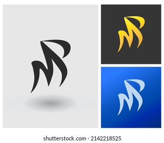 alphabet letters monogram icon logo MP