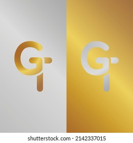 Letras alfabéticas logotipo de icono de monograma GT o TG