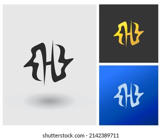 letras del alfabeto logotipo del icono del monograma SHL
