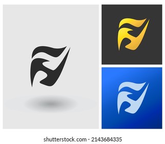 alphabet letters monogram icon logo FH