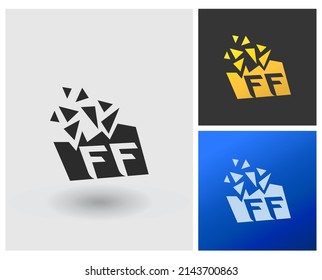 alphabet letters monogram icon logo FF