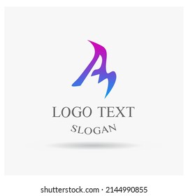 alphabet letters monogram icon logo AM