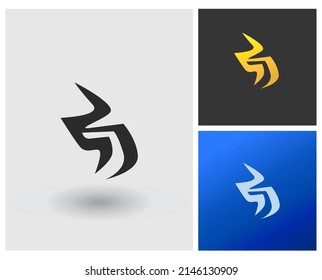 alphabet letters monogram icon logo SJ