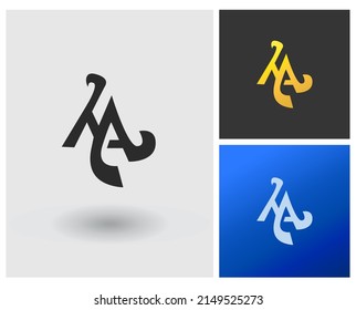 Monogramm-Symbol für Buchstaben des Alphabets HA