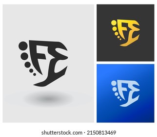 alphabet letters monogram icon logo FE