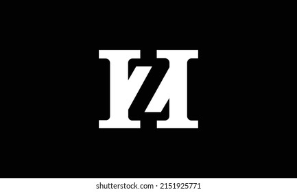 Alphabet letters monogram icon logo HZ or ZH