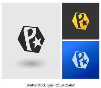 letras del alfabeto logotipo del icono del monograma P