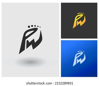 letras alfabéticas logotipo de icono de monograma PW