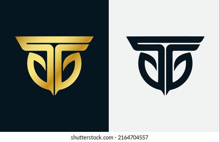 Alphabet letters monogram icon logo GT or TG, Alphabet letters Initials Monogram logo TG, TG letter, logo vector, tg icon vector
