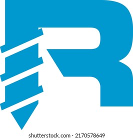  Alphabet letters monogram icon logo R drill Icon Logo Design Element sign vector illustration creative design symbol
