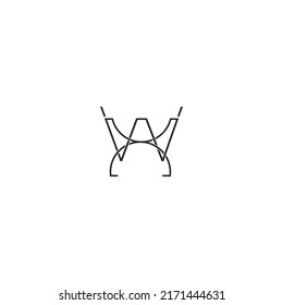 Letras de alfabeto logotipo del icono del monograma de WX XW