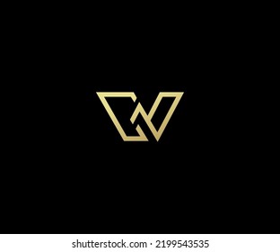 alphabet letters monogram icon logo WC or CW