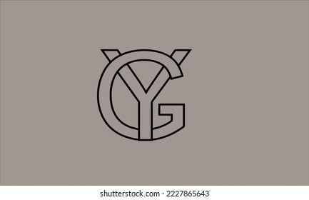 alphabet letters monogram icon logo GY or YG