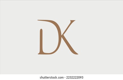 Alphabet letters monogram icon logo KD or DK