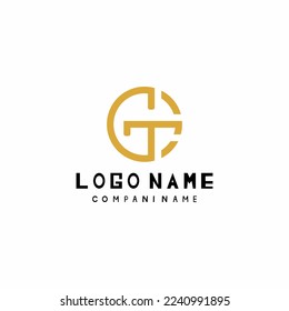 Alphabet Buchstaben Monogramm Symbol-Logo GT oder TG vektor