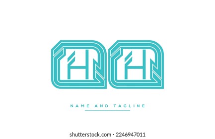 letras del alfabeto logotipo del icono del monograma HH o HH