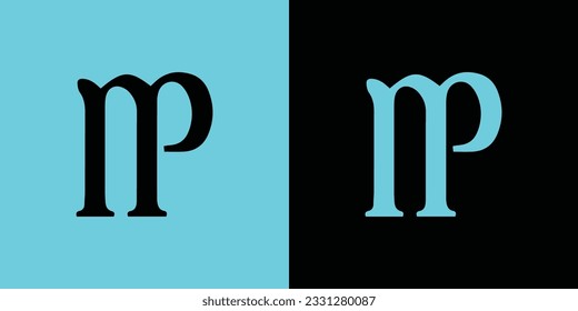 Alphabet Buchstaben Monogramm Symbol Logo MP oder PM. Monogramm aus zwei Buchstaben M und P. Einfach und minimalistisch PM Logo Design. Vektorgrafik-Vorlage.