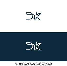 Alphabet letters monogram icon logo KD or DK.